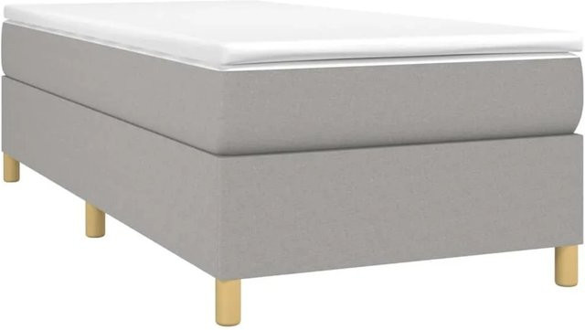 vidaXL Boxspringbettgestell Hellgrau aus Stoff B/T/H: 90 x 200 x 35 cm - Bild 1