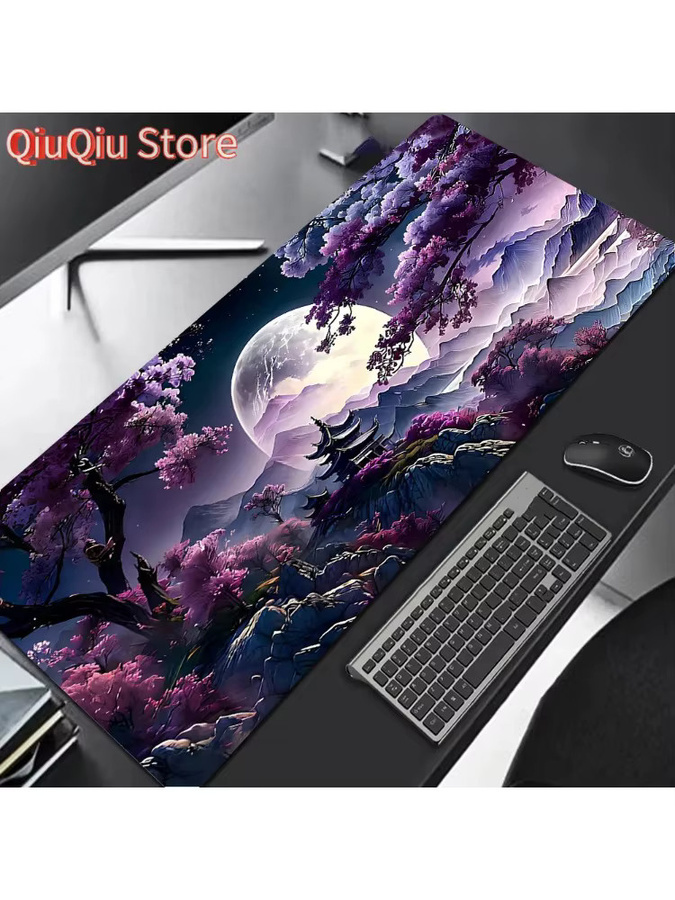 Potdemiel Gaming-Mauspad Landschaft Design, rutschfeste Schreibtischunterlage aus Gummi - Bild 5