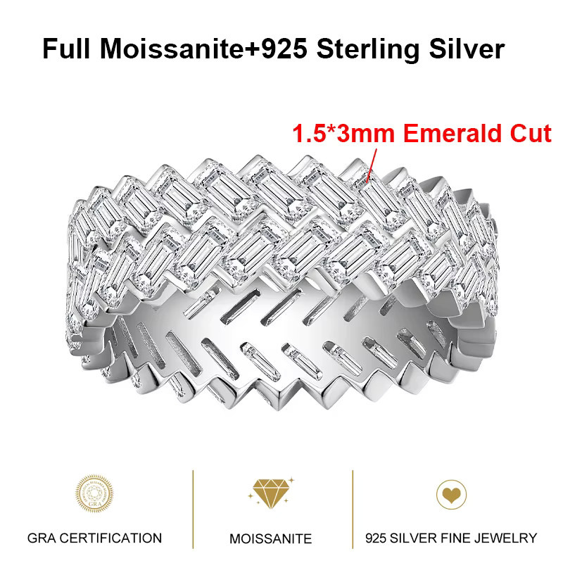 BXINY Moissanit-Ringe, 925 Silber, Diamant, Damen und Herren - Bild 4