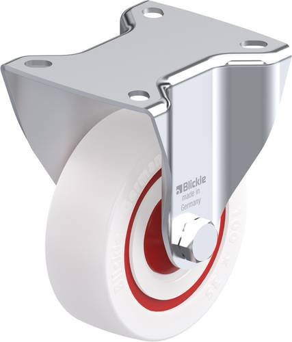 Blickle Bockrolle BK-POW 100KF-1 in Weiß-Rot mit 100mm Rad-Durchmesser und 200kg Tragfähigkeit - Bild 1