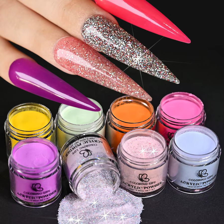 MAFANAILS Acryl Pulver Nageldesign, 8 Farben, Schimmernd - Bild 5