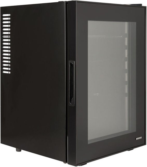Corby Eton Minibar mit Glastür in Schwarz, thermoelektrisch, mit LED-Innenbeleuchtung, B/H/T: 40 x 57 x 41 cm - Bild 1