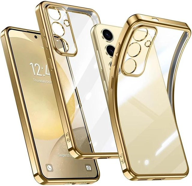 Transparentes Silikon-Schutzgehäuse für Samsung Galaxy S23 Plus in Gold - Bild 1