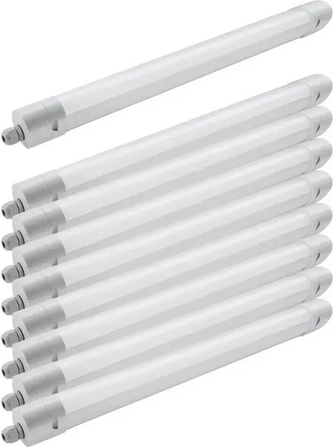 ENOVALITE LED Feuchtraumleuchte 9er-Set mit OSRAM-Netzteil, 50W, 6000Lm, 4000K Neutralweiß, IP65, Durchschleifbar, Farbe: Weiß/Grau, Länge: 150 cm - Bild 1