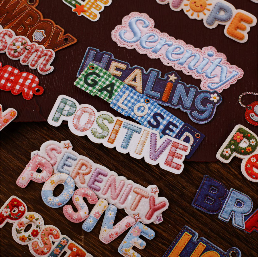 10 Stück Weaving Language Series Aufkleber mit englischen Schriftzeichen in Multicolour für Scrapbooking und DIY-Dekoration - Bild 6
