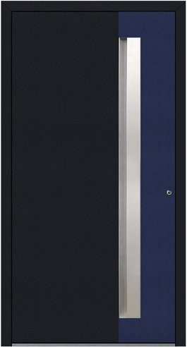 KNOCK Aluminium-Haustür Marte mit Glaseinsatz, anthrazit/stahlblau, B: 90,0 cm, T: 110,0 cm, H: 210,0 cm - Bild 1