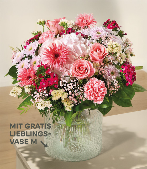 Blume2000 Spätsommerliebe Bouquet Hydrangea Mixed Pink Größe M - Bild 1