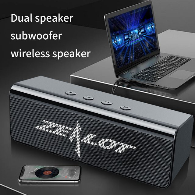 Zealot Tragbarer Bluetooth Subwoofer Lautsprecher für Draußen mit TWS, Booming Bass und 1800 mAh Akku, Schwarz - Bild 1