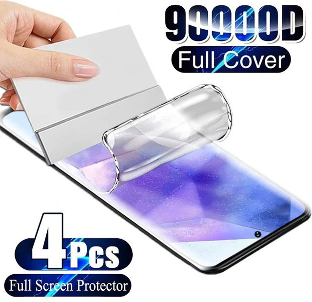 4er-Pack Hydrogel Display Schutzfolie für Samsung Galaxy S25 S24 S23 S22 S21 Plus Ultra und S23 FE, transparent - Bild 1