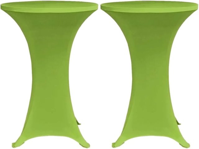 vidaXL Stretch Tischhusse 2er Set in Grün, Durchmesser: 70 cm - Bild 1