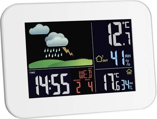 TFA Dostmann PRIMAVERA 35.1136.02 Funk-Wetterstation in Weiß mit 12 bis 24 Stunden Vorhersage und Unterstützung für bis zu 3 Sensoren - Bild 1