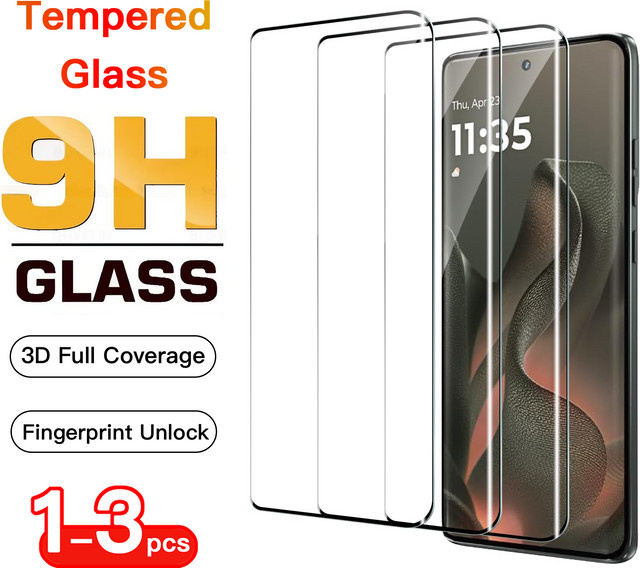 Displayschutzfolie aus gehärtetem Glas für Motorola Edge 60 50 40 S50 Fusion Pro Neo und G85, transparente 3D Vollabdeckung in HD-Qualität - Bild 1