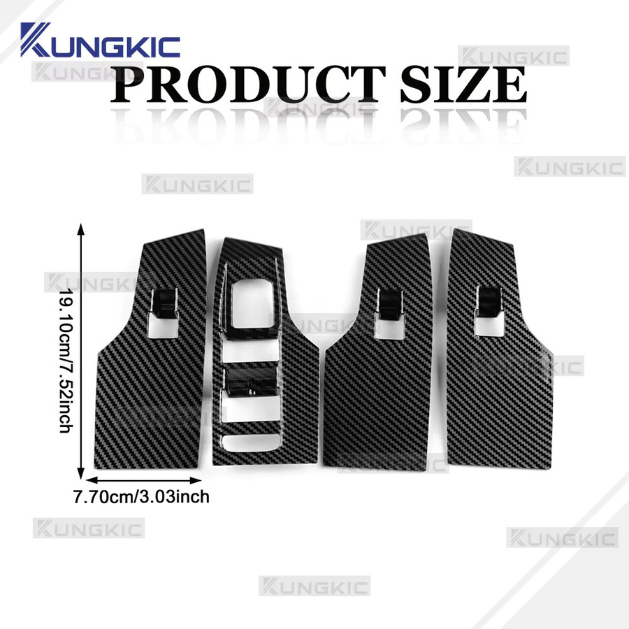 KUNGKIC Carbon Faser Fenstersteuerung Zierleisten für Seat Leon MK4, Cupra Leon, Cupra Formentor, Ibiza und Arona, Schwarz - Bild 5