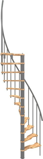 Minka Spindeltreppe Suono Smart in Grau mit Buche-Holzoptik für eine Geschosshöhe bis 305 cm - Bild 1
