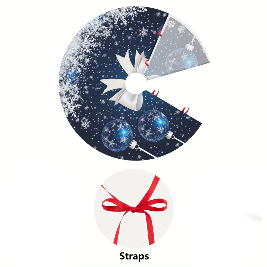 VIKAMA Weihnachtsbaumrock mit Schleife und Schneeflocken in Blau - Bild 5