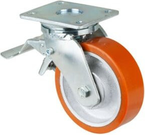 BS Schwerlastrolle RR120.C10.160 mit Schraubmechanismus aus Kunststoff in Orange - Bild 1