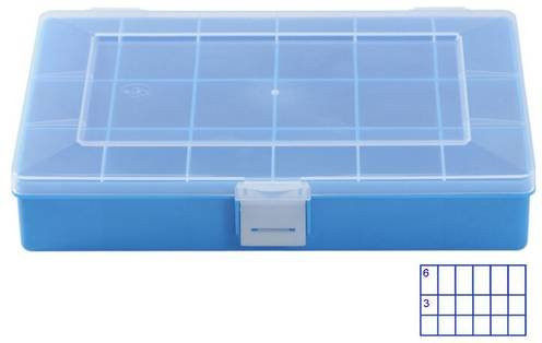 Hünersdorff PP-COMPACT Aufbewahrungsbox geschlossen, Blau, B: 25,0 cm, H: 4,6 cm, T: 17,0 cm - Bild 1