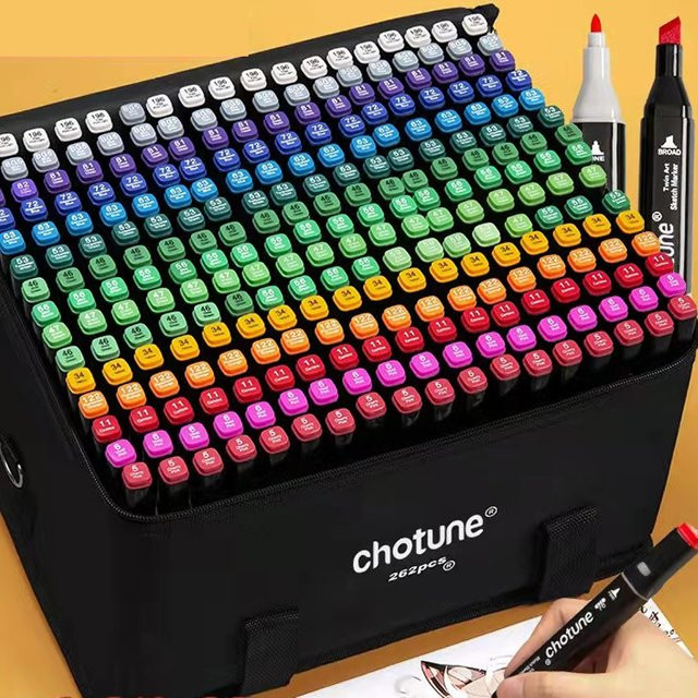 Doppelköpfiges Marker-Set mit 80 Farben für Skizzen, Zeichnungen und Graffiti-Kunst in Multicolour - Bild 1