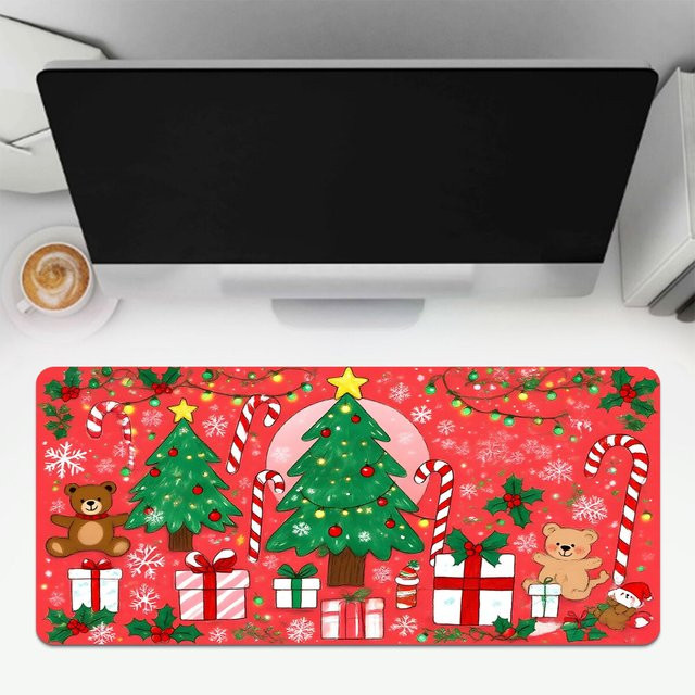 Potdemiel Mauspad mit Weihnachtsmotiv in Multicolour, rutschfestes Design für Laptop und Desktop - Bild 1