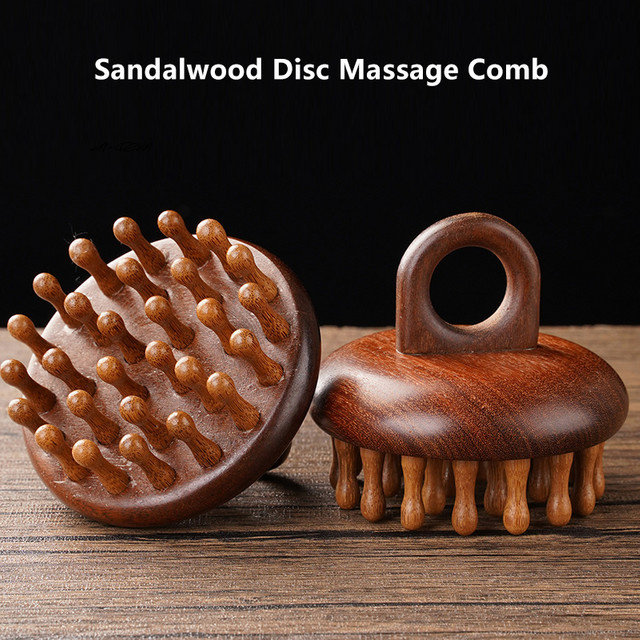 HNKMP Massagekamm aus Holz, braun, für die Kopfhaut - Bild 1