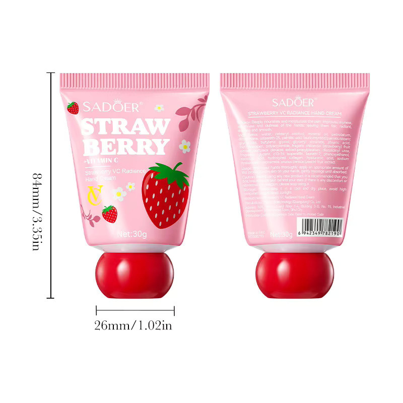 SADOER Erdbeer-Handcreme, feuchtigkeitsspendend, Unisex - Bild 2