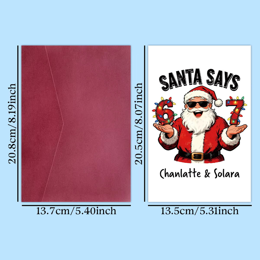 Weihnachtsgrußkarte mit individuellem Namen und lustigem Meme-Design in Mehrfarbig, innen leer für deine persönlichen Notizen - Bild 5