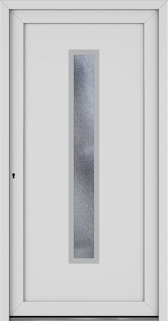 Roro Haustür OKE 1105 Kunststoff Weiß mit Glaseinsatz DIN Links B: 110 cm, H: 210 cm - Bild 1