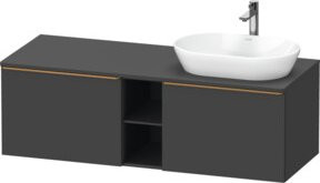 Duravit Waschtischunterschrank D-Neo in Grau, Wandmontage, 2 Türen und 1 Fach, B/T/H: 140 x 55 x 45,9 cm - Bild 1