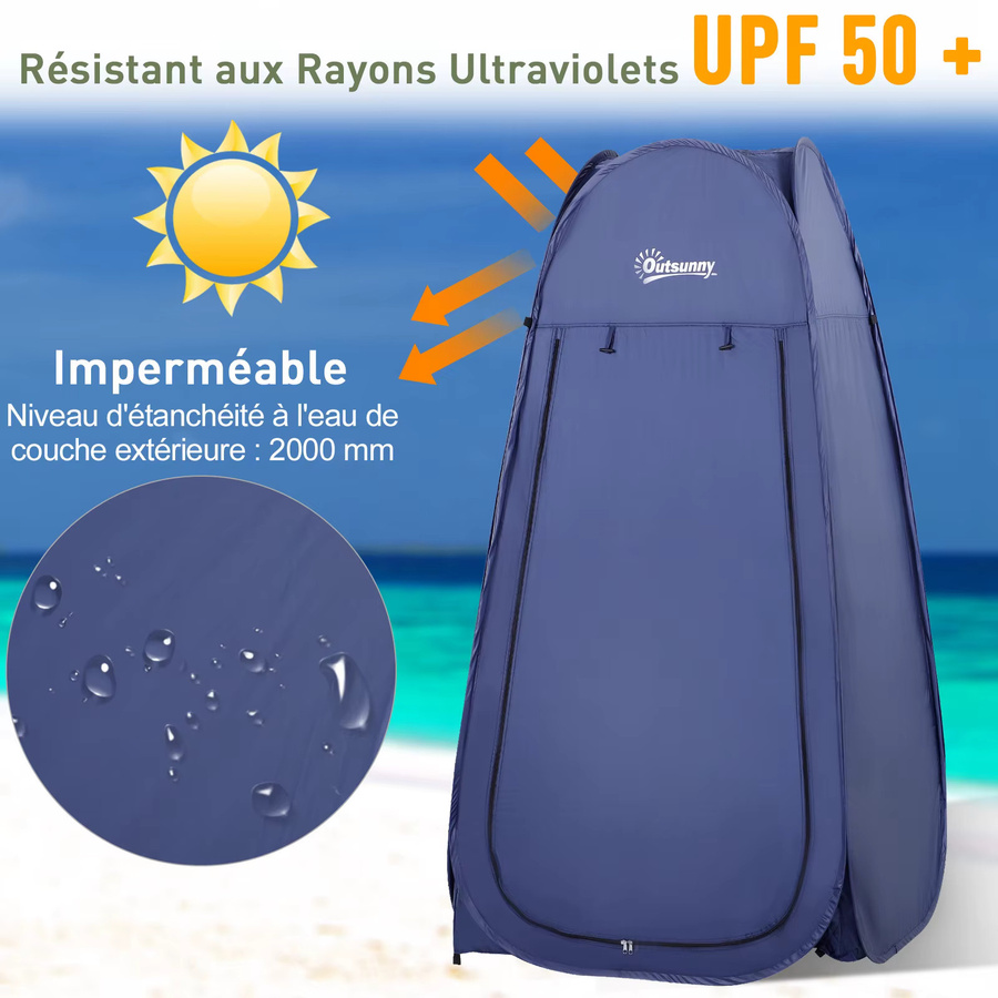 Outsunny Pop-up-Duschzelt und tragbares Toilettenzelt mit UV-Schutz in Blau oder Grün inklusive Tragetasche für Strand, Angeln und Wandern - Bild 4