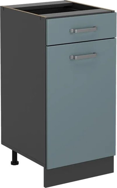 Vicco Küchenunterschrank R-Line Schubladenschrank in Blau-Grau mit Anthrazit Korpus Breite: 40 cm, Tiefe: 40 cm, Höhe: 81,6 cm - Bild 2