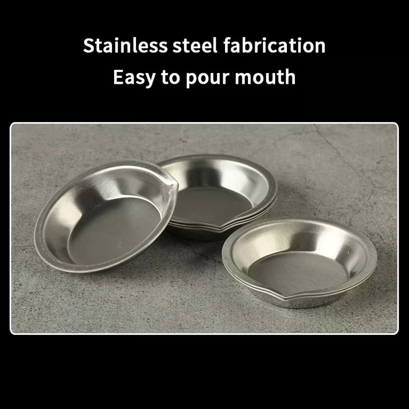 10 Stück Edelstahl Farbtabletts rund in Silber für Make-up und Aquarellfarben - Bild 4