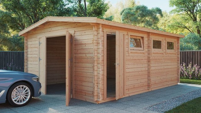 Holzgarage Hansa B als Bausatz in der Größe 5 x 6 m - Bild 1