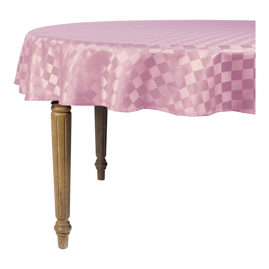 Jacquard-Tischdecke Spezial von Viva Domo, rund, pink, kariert und pflegeleicht - Bild 2