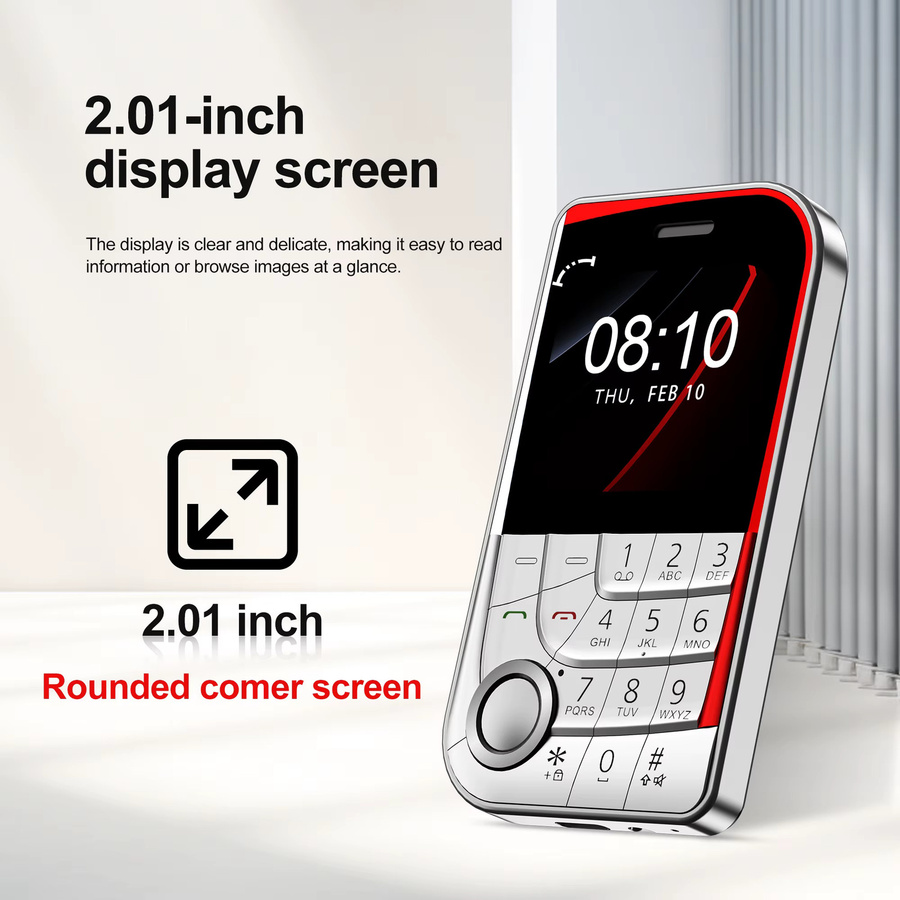 SERVO V10 Mobiltelefon mit 2,01 Zoll Display, 2G GSM, USB-C und Dual-SIM in Schwarz - Bild 2