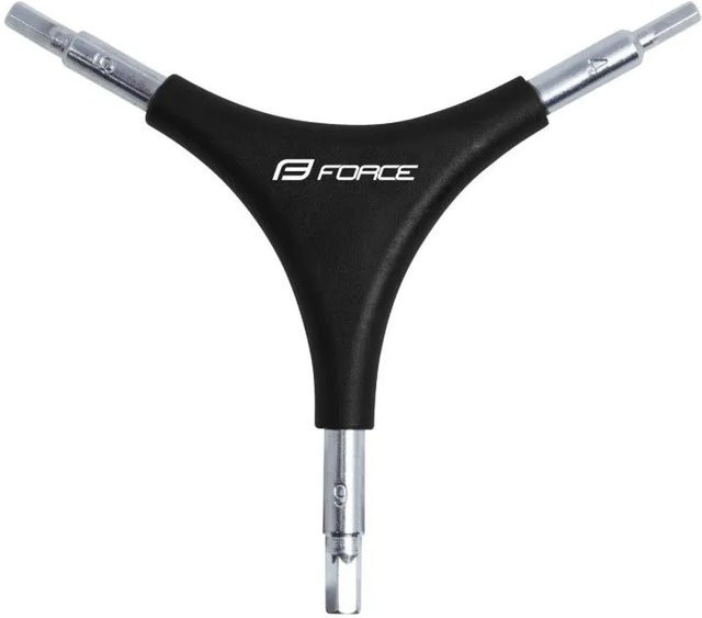 Force 3-beiniger Innensechskant Schlüssel aus Chrom-Vanadium in Schwarz mit 4mm, 5mm und 6mm - Bild 1