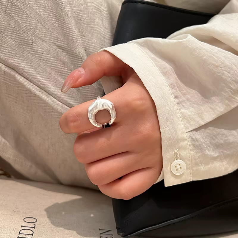 Xiyanike Fingerringe, Halbmond Manschette, Silber, Damen - Bild 2