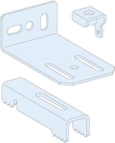 Schneider Electric PrismaSeT-P Befestigungs-Set in Silber mit 2 Wandbefestigungswinkeln und 4 Bodenbefestigungsklammern - Bild 1