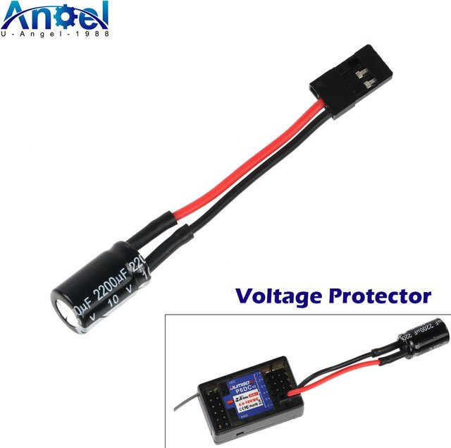U-Angel-1988 Spannungsschutz Kondensator 2200UF 10V für RC-Drohnen Flugsteuerungsempfänger mit Stecker in Schwarz - Bild 1