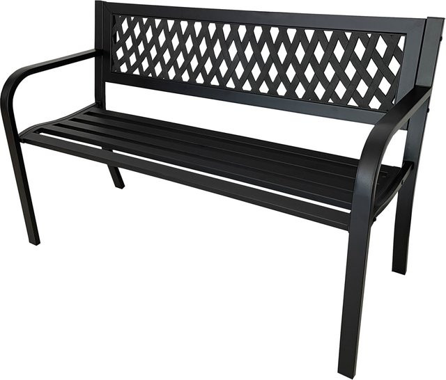 HTI-Living Gartenbank Venera in Schwarz mit modernem Design und Flechtoptik für den Außenbereich - Bild 1