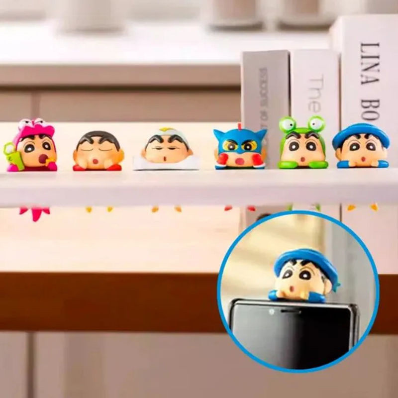 6er Set Bandai Anime-Figuren Xiaoxin Liegende Ausführung Blind Box Kawaii Cartoon-Figuren aus Kunststoff in Mehrfarbig als Deko-Handwerk und Auto-Ornament - Bild 1