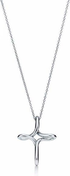 Halskette mit Anhänger Kreuz, 925 Silber, Weiß, Damen, 40 cm - Bild 1