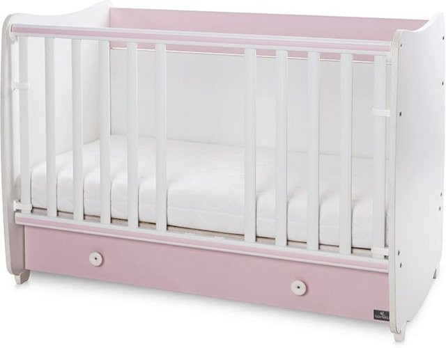Lorelli Babybett Dream umbaubar mit Schreibtisch und Schaukelfunktion, Farbe Pink/Weiß, B/H: 120 x 60 cm - Bild 1