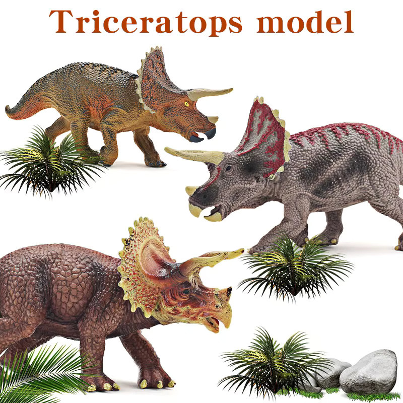 XIALIBAOMOWAN Prähistorische Jurassic Triceratops Dinosaurier-Modell-Actionfigur, Kunststoff - Bild 4