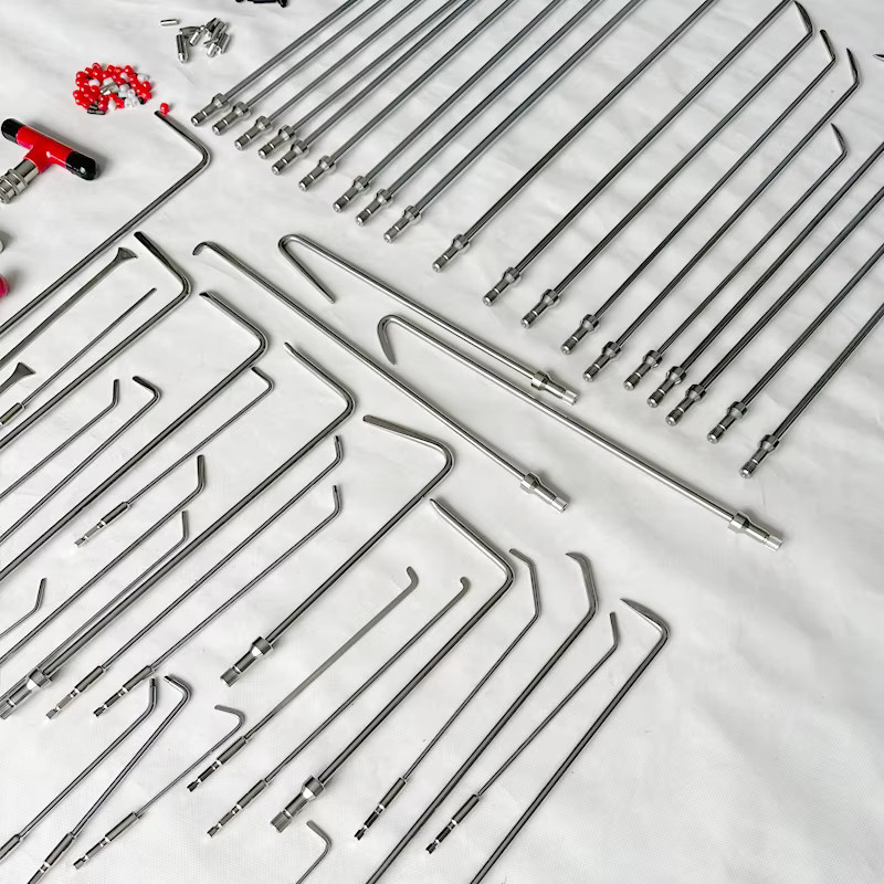 PDR King Set mit 50 Haken und Stangenwerkzeugen zur Dellenentfernung in Silber - Bild 3