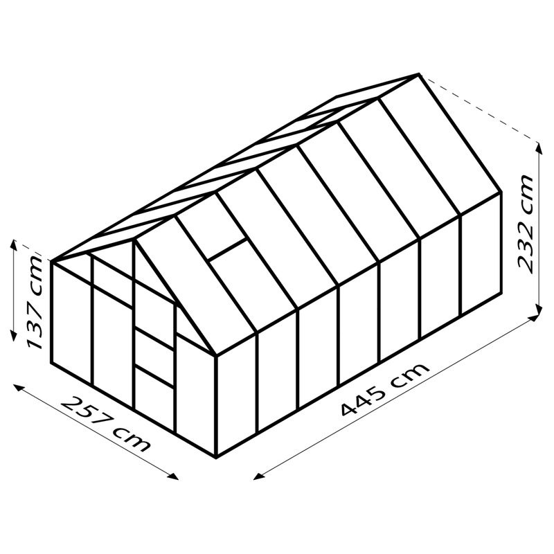 Vitavia Gewächshaus Merkur, 11,5 m², smaragdgrün, 4 mm HKP - Bild 2