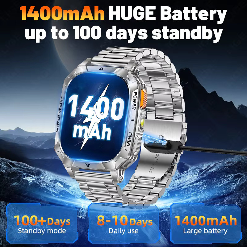 LIGE Smartwatch, Edelstahl, Silber, Herren - Bild 5