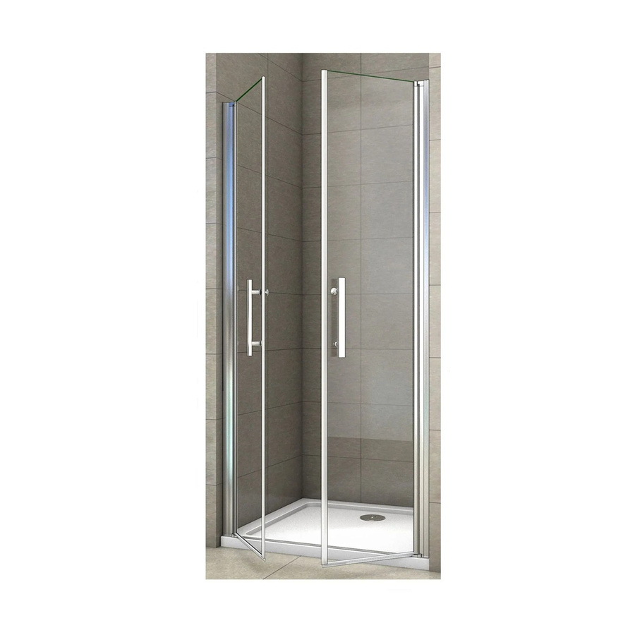 Duschparadies Nischenduschtür als Doppeltür mit Schwingfunktion, Klarglas mit Nano-Beschichtung, Farbe: Silber/Transparent, B: 100 cm, H: 195 cm - Bild 2