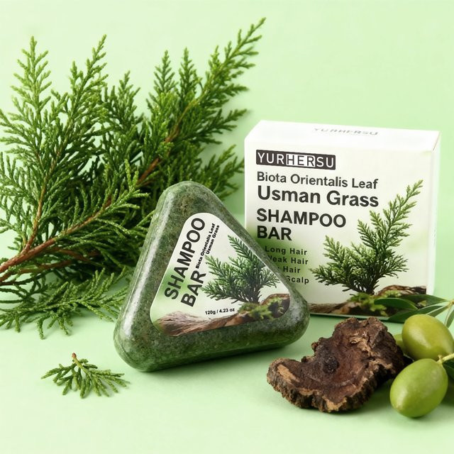 Usman Grass Smooth Triangle Shampoo Bar, Unisex - Bild 1