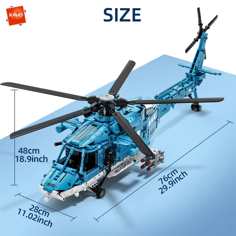 KAVOWORLD Blauer Kampfhubschrauber, Baukasten, 1521 Teile - Bild 6