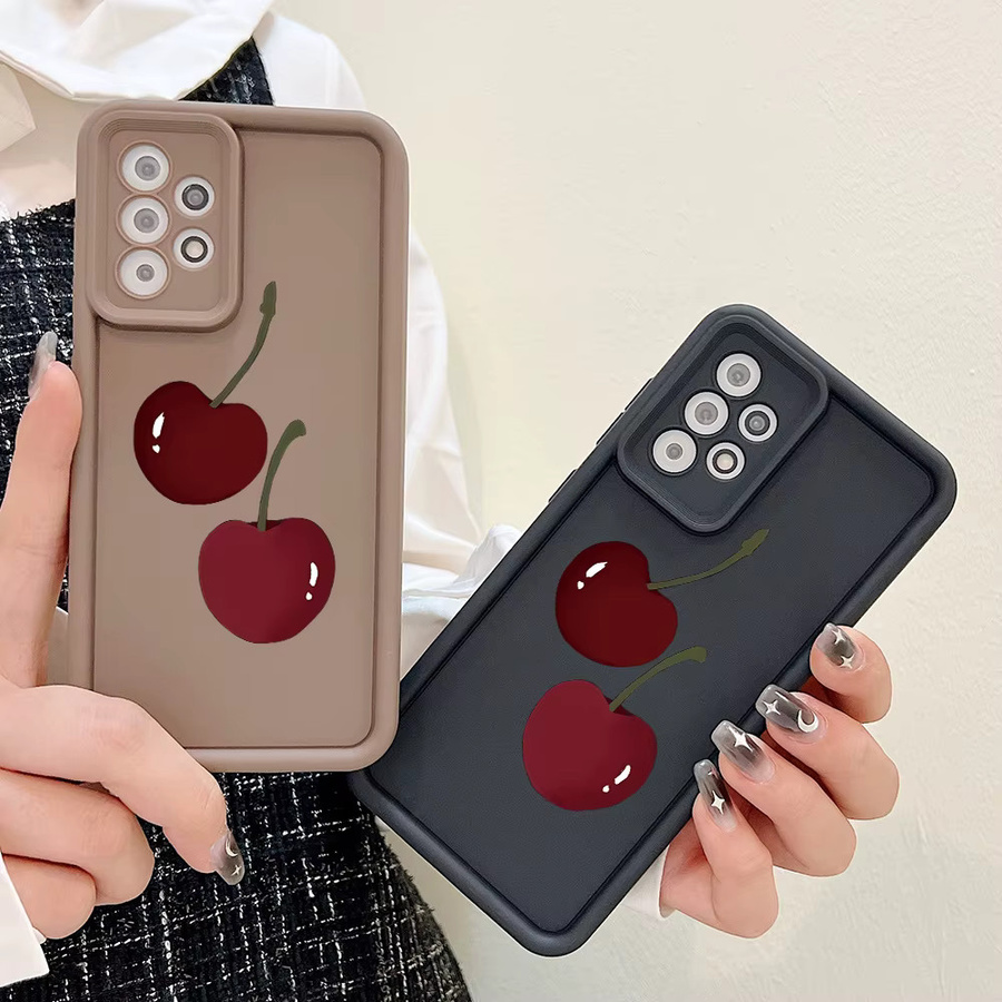 Matte Silikon Handyhülle für Samsung Galaxy A-Serie in Kirschrot - Bild 2